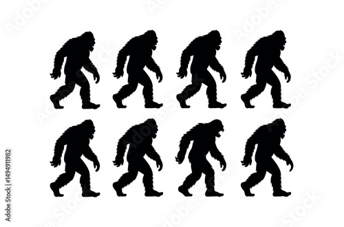 bigfoot walking shadow vector