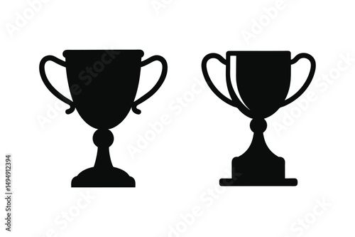 Trophy cup Silhouette Vector bundle  illustration, Winner trophy cup  silhouette