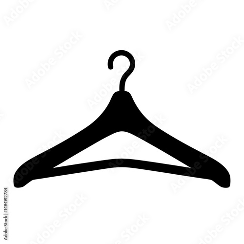 Silhouette of a clothes hanger, clothing storage and fashion accessory staple