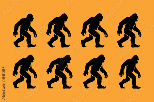 bigfoot monster black silhouettes