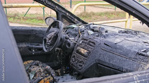 Car Wreck Burned in Mafia Showdown Bombing Terrorist Attack