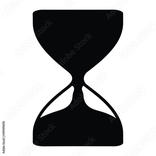 Simple Sandglass Illustration Symbolizing Time Passing With a Black Silhouette