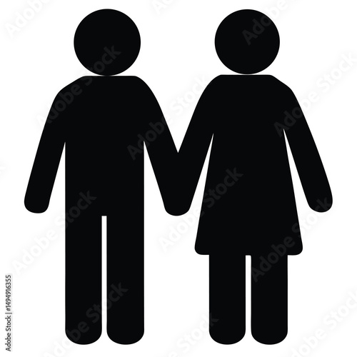 Symbolic depiction of a heterosexual couple holding hands in a relationship