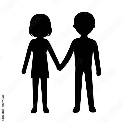 Silhouette of a couple holding hands, representing love and partnership