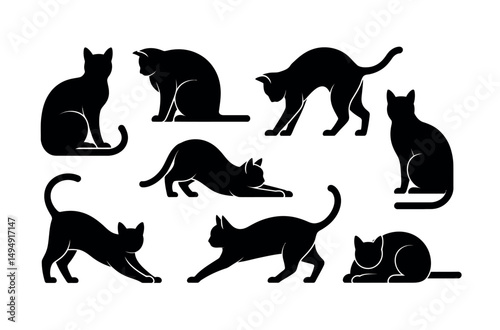 cat silhouette outline design  