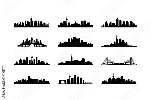 city skyline silhouette urban landscape design