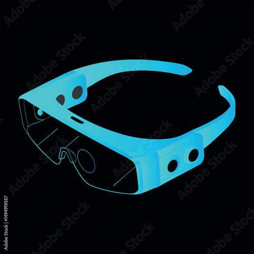 Futuristic Smart Glasses – AR/VR Wearable Technology Illustration