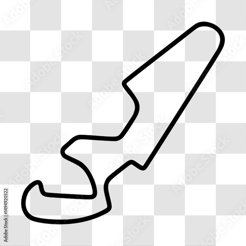 Aragon International Circuit. Motorsport race track vector map with racing flag background