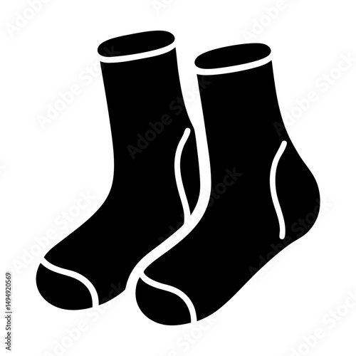 Pair of comfortable black socks for everyday wear, isolated on white