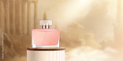 Realistic Luxury Fragance Bottle Advertising