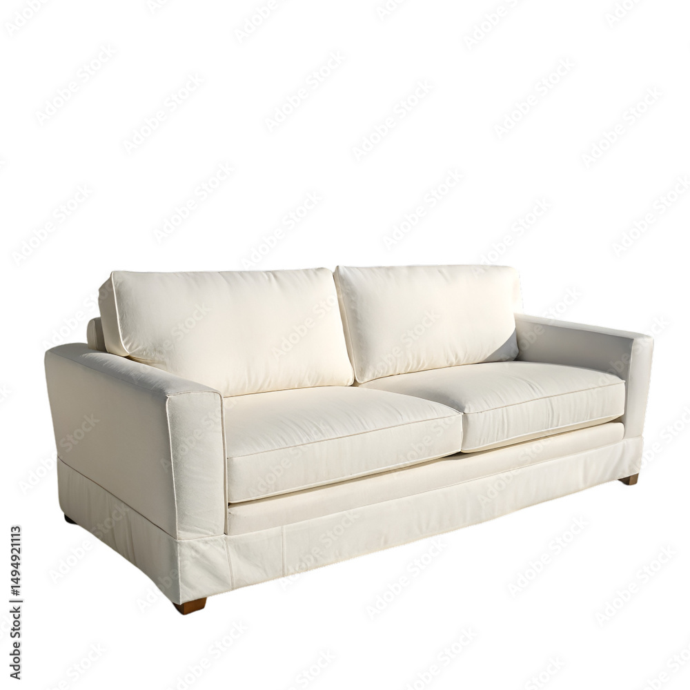 Obraz premium White sofa isolated on transparent background