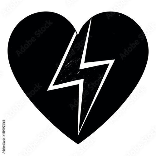 Person Falling from Heart Attack – Solid Black Vector Icon