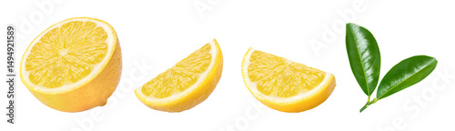 lemon slices isolated on white