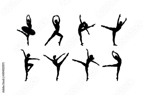 dancer silhouettes ballet dance ballerina elegant pose artistic stage performance graceful show motion