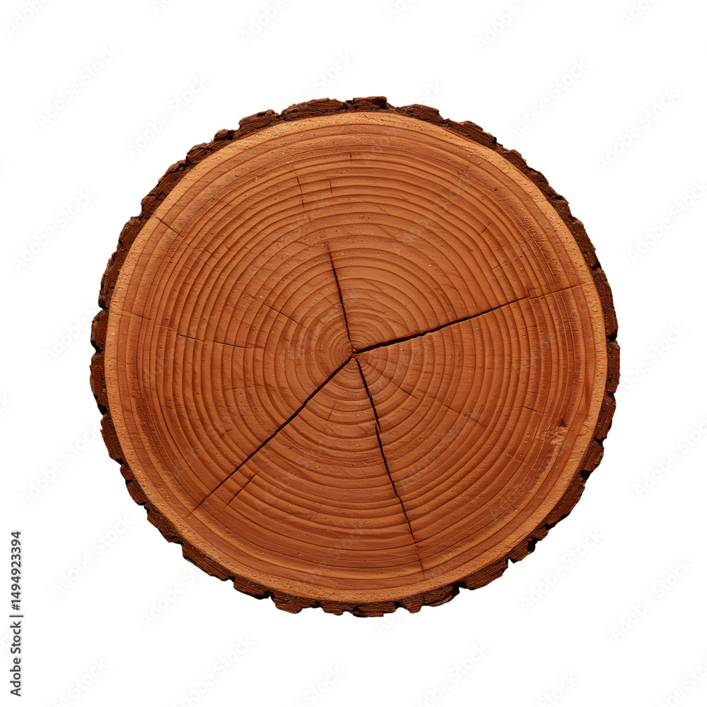 Obraz premium Tree Trunk Cross Section with Growth Rings 