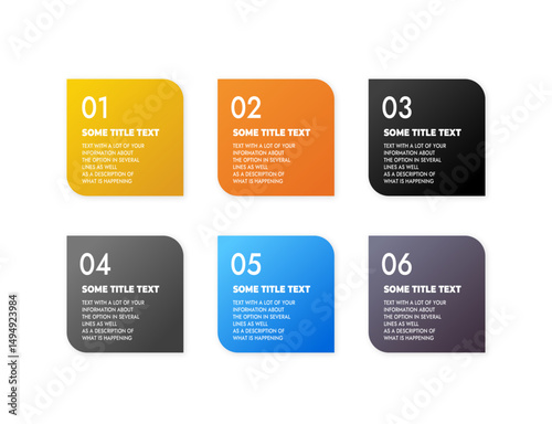 orange and blue signs set of vector infographic templates your information