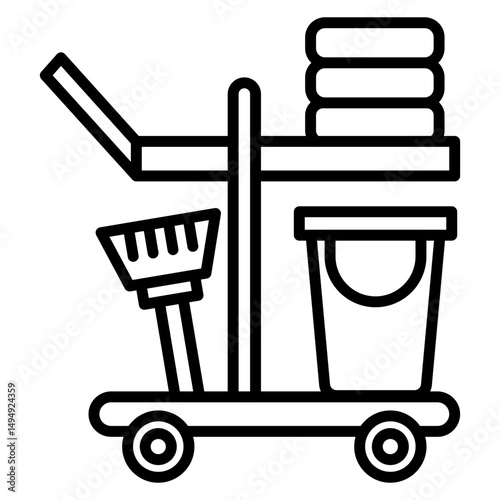 Cleaning Cart Vector Icon
