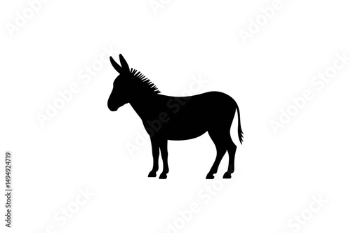 Donkey silhouette vector art farm animal illustration