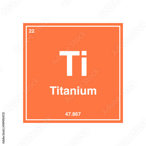 titanium periodic vector isolated on transparent background