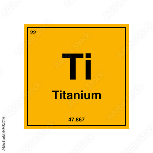 titanium periodic vector isolated on transparent background