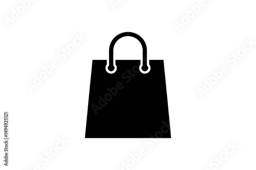 Black shopping bag icon retail store purchase design