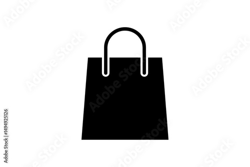 Black shopping bag icon for retail and commerce use