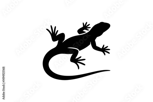 Black silhouette of a lizard reptile animal vector