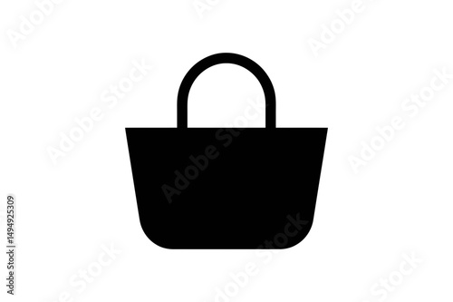 Black tote bag shopping bag simple vector graphic