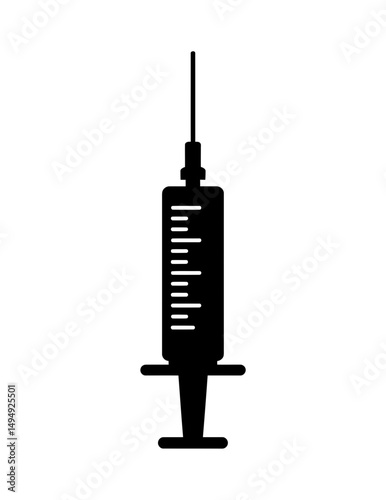 Medical injection syringe vector illustration icon