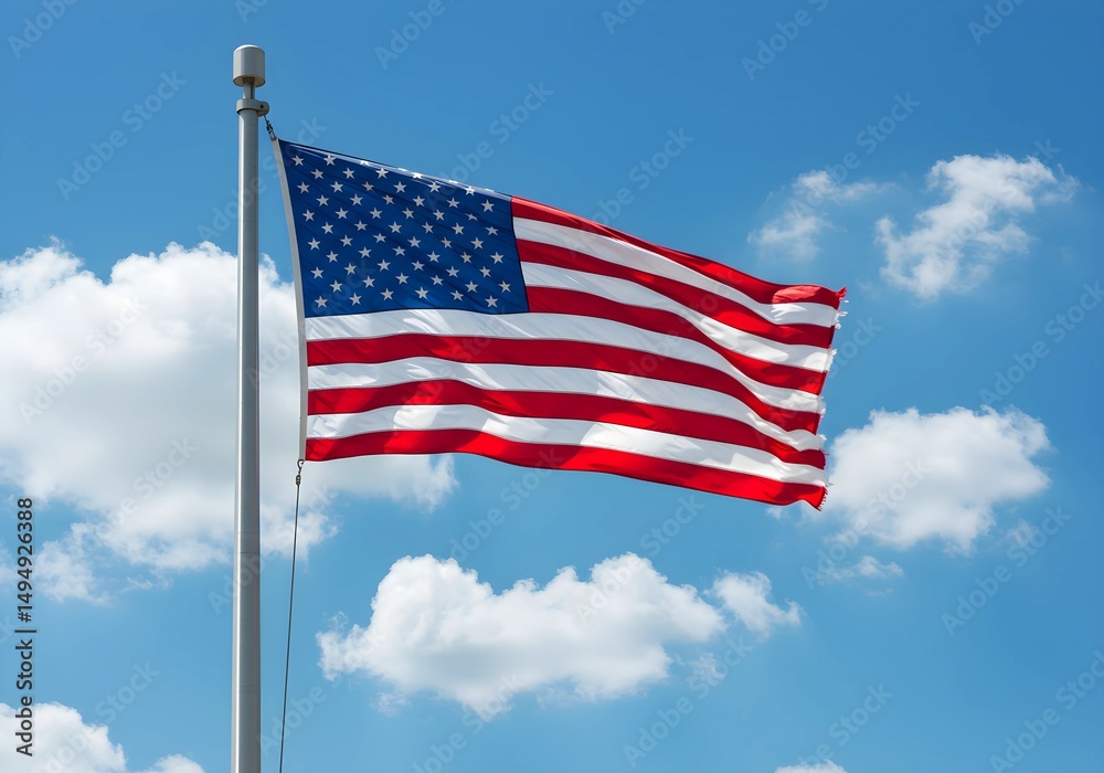 Obraz premium american flag waving in the wind
