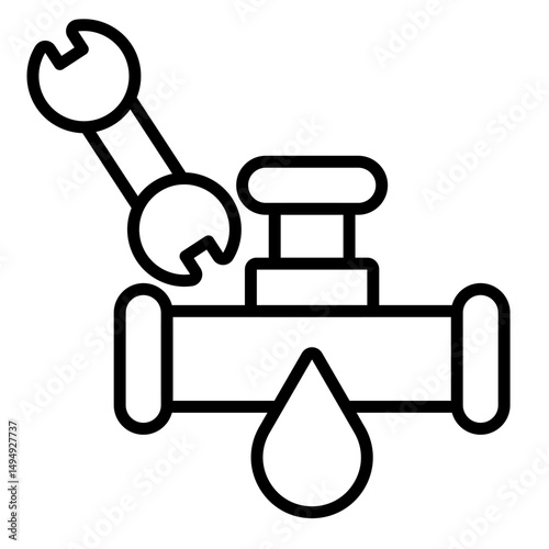 Plumbing Maintenance Vector Icon