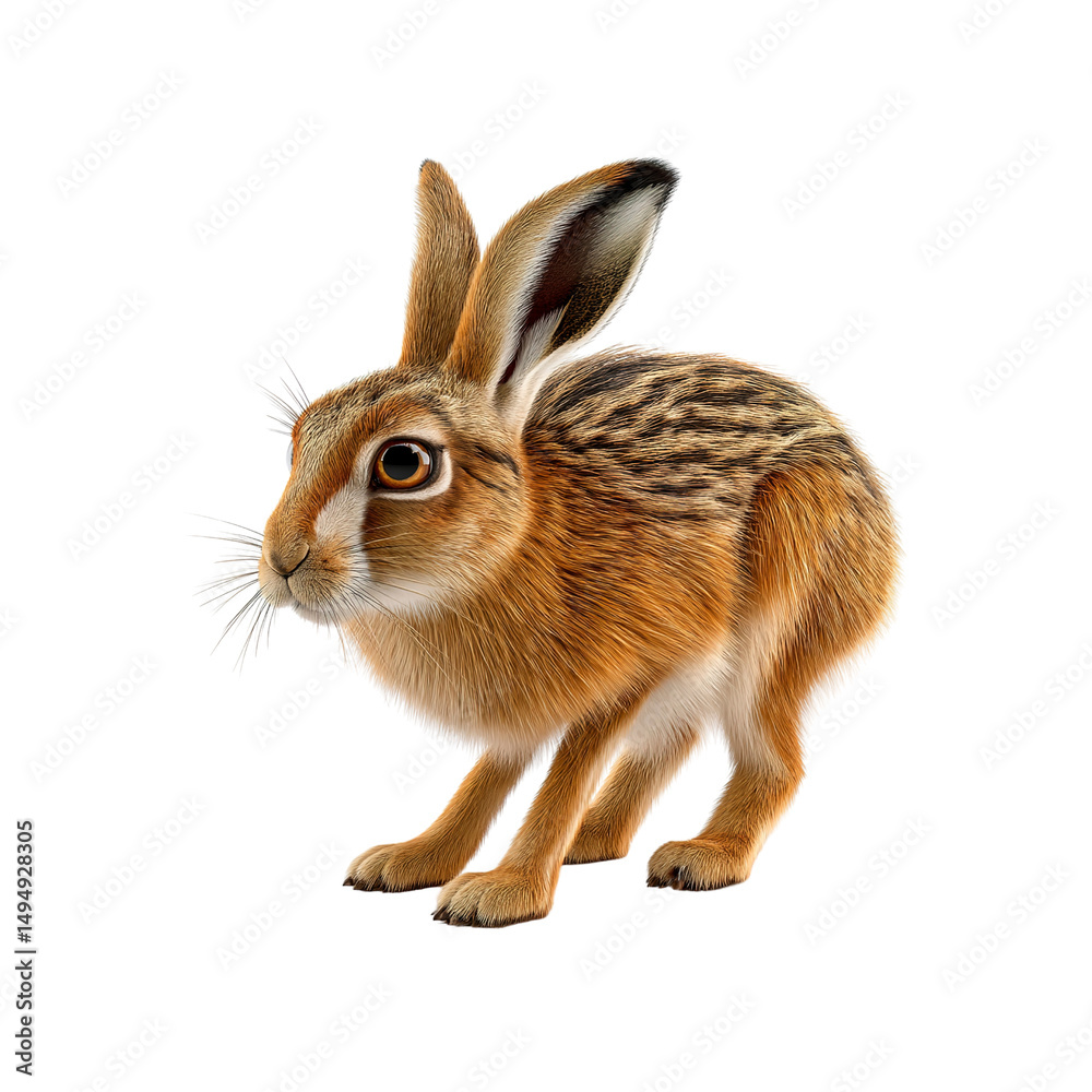 Fototapeta premium European Hare - Detailed 3D Render of a Brown Hare
