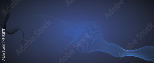 abstract blue background with lines, Thin line wavy abstract vector background. Curve wave seamless pattern design . Vector digital art banner