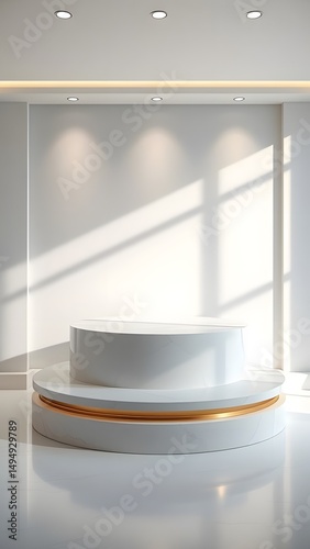Modern minimalist white marble display stand