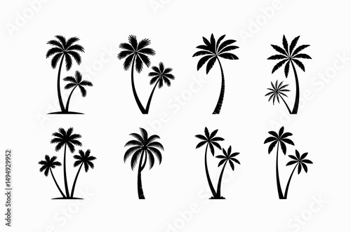 palm tree silhouette exotic island