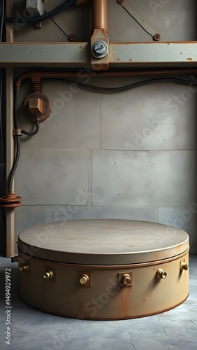 Rustic industrial wooden display platform