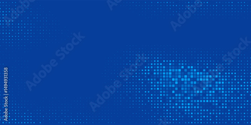 Blue Tech Finance Fintech Background Abstract Pixel Pattern. Abstract Business Tech Science Vector Backdrop.