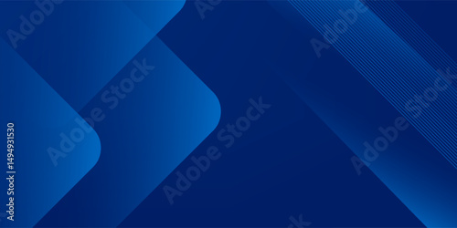 Abstract blue background with glowing geometric lines. Modern blue gradient square shape design. Futuristic technology concept. Suit for brochure, corporate, website, poster, banner, cover modern