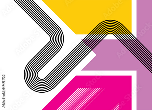 Vector sports background with abstract geometric shapes and retro lines. Sports striped pattern with place for text. The basis for modern advertising, covers, posters, flyers. Vector design element .
