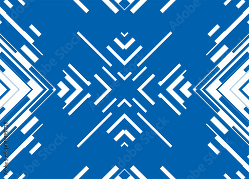 Vector pattern of abstract pixels in the form of the letter X. The basis for modern advertising, covers, posters, flyers. Vector design element. Pattern in digital style of blue color