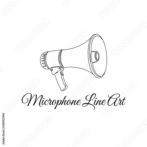 Microphone Line Art