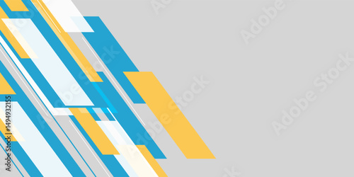 Abstract banner background. Modern blue and yellow geometric diagonal shapes design. Futuristic graphic. Suit for brochure, poster, banner, sport, website, flyer, cover, presentation, business