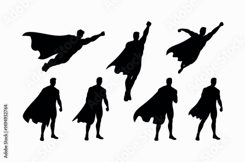 superhero silhouette action pose