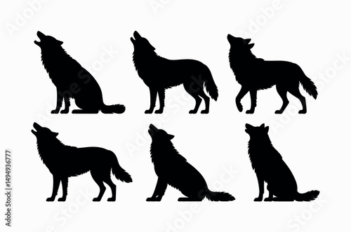 wolf silhouettes collection