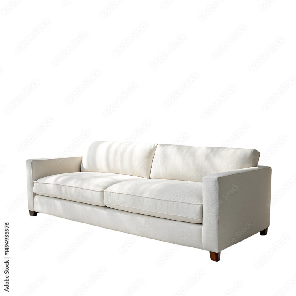 Obraz premium White sofa isolated on transparent background