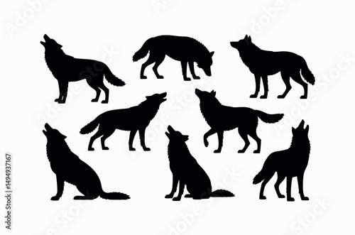 wolf silhouettes collection