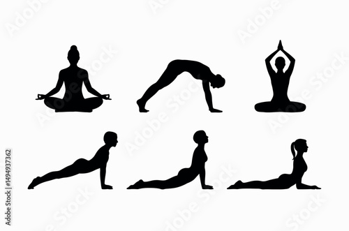 Yoga Pose Silhouette Stretch Balance Mindfulness Health Flexibility Asana