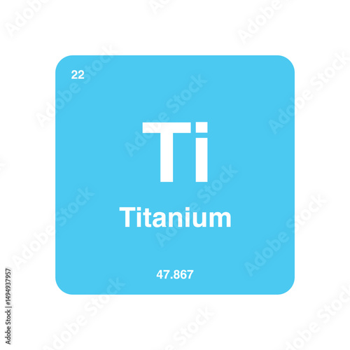 titanium periodic vector isolated on transparent background