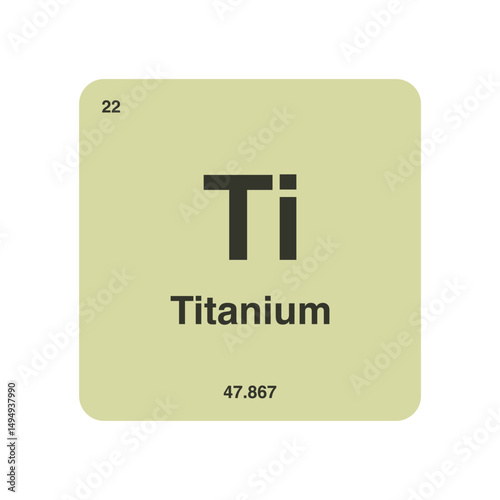 titanium periodic vector isolated on transparent background