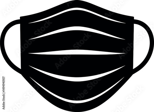 Mask vector black silhouette print design